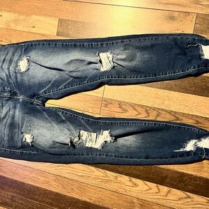 Kan Can Distressed Skinny Jeans - Dark Blue 13x30